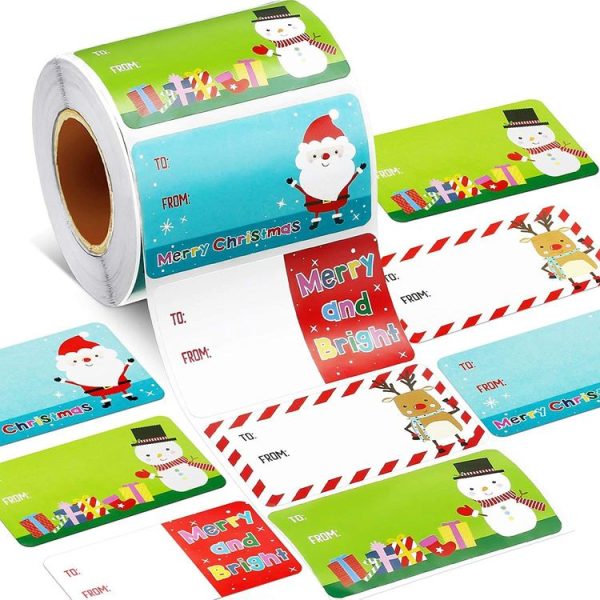 500pcs / Roll Christmas Self-adhesive Labels Stickers Holiday Decoration Gifts (B216)