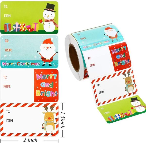 500pcs / Roll Christmas Self-adhesive Labels Stickers Holiday Decoration Gifts (B216) - Image 2