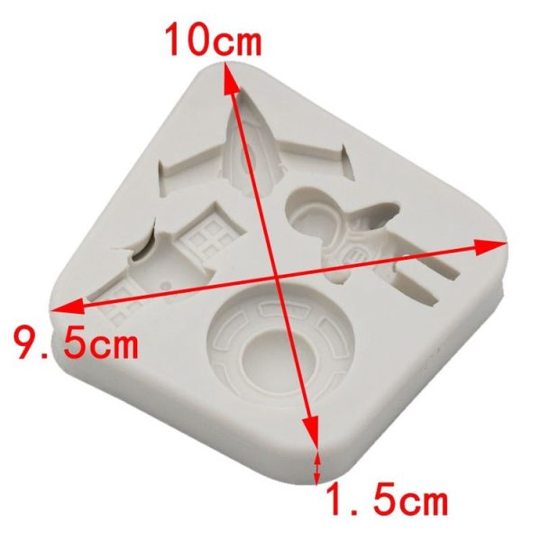 Astronaut Planet Rocket Silicone Fondant Chocolate Mold Cake Decorating Accessories Tools (Grey) - Image 3