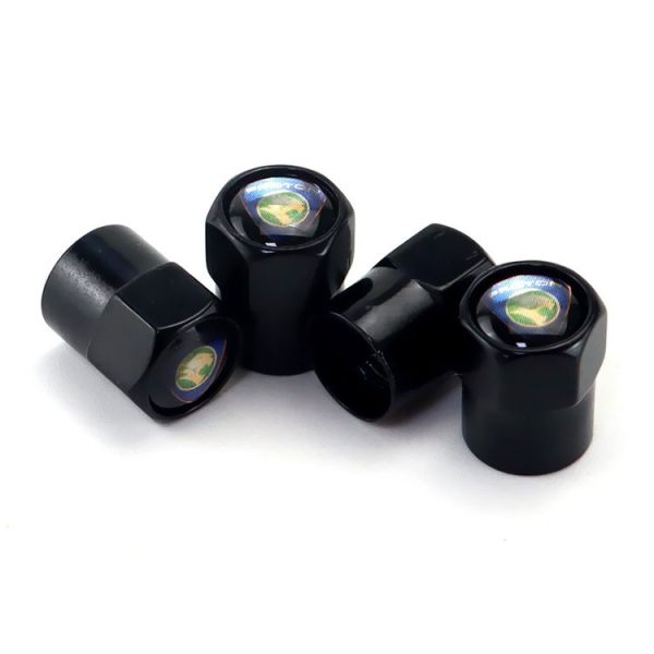 4pcs / Set Car Labeled Metal Tire Valve Caps Automobile Universal Modified Valve Covers (Black)