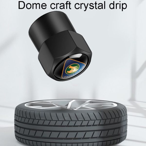 4pcs / Set Car Labeled Metal Tire Valve Caps Automobile Universal Modified Valve Covers (Black) - Image 5