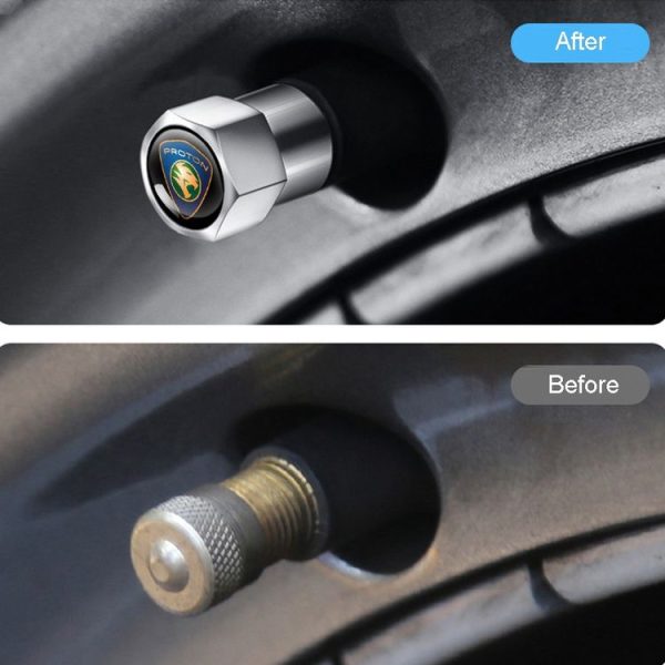 4pcs / Set Car Labeled Metal Tire Valve Caps Automobile Universal Modified Valve Covers (Black) - Image 6