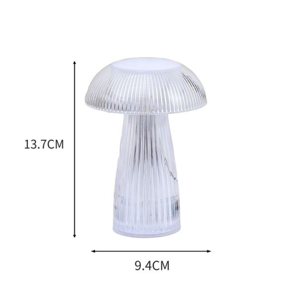 Mushroom Ambient Light Electronic Jellyfish Table Lamp Bedside Night Light 9.4 x 13.7cm (Warm White) - Image 2