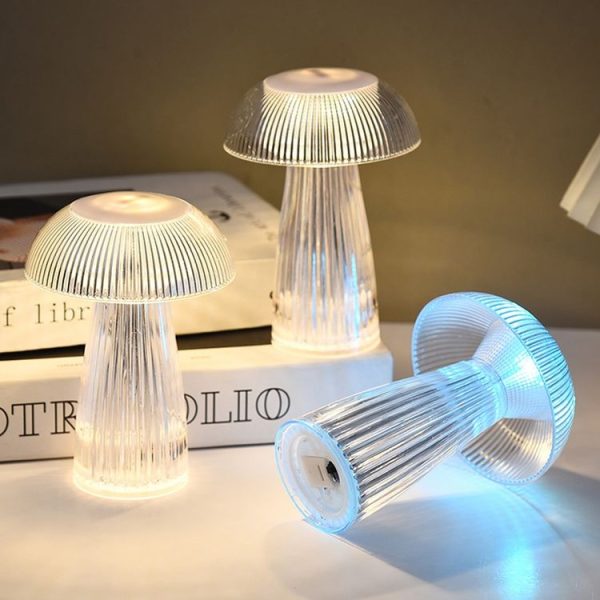 Mushroom Ambient Light Electronic Jellyfish Table Lamp Bedside Night Light 9.4 x 13.7cm (Warm White) - Image 4
