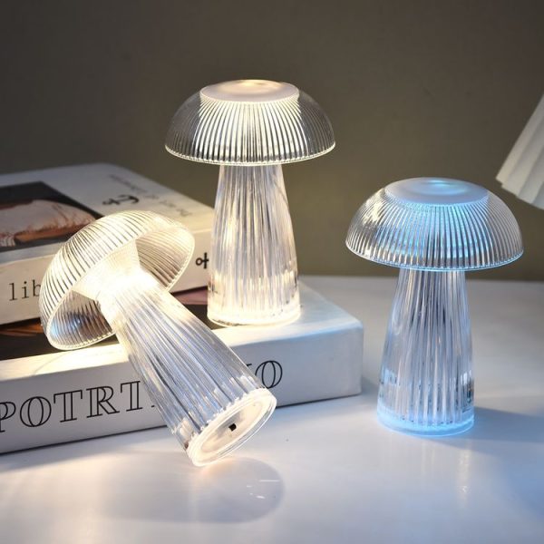 Mushroom Ambient Light Electronic Jellyfish Table Lamp Bedside Night Light 9.4 x 13.7cm (Warm White) - Image 5