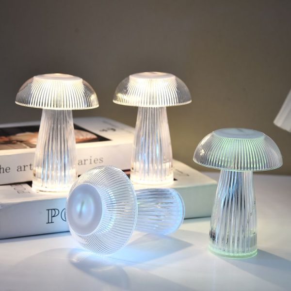 Mushroom Ambient Light Electronic Jellyfish Table Lamp Bedside Night Light 9.4 x 13.7cm (Warm White) - Image 6