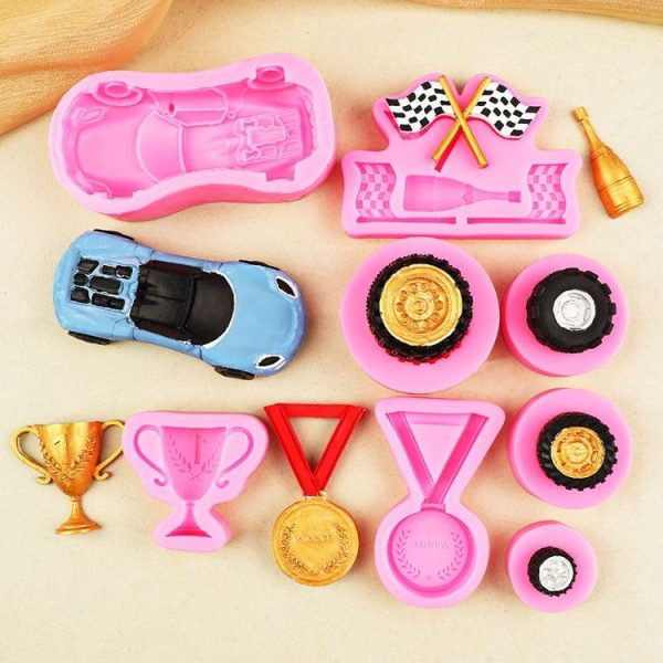 Sports Car Trophy Medal Tire Silicone Mold Glue Plaster Candle Baking Decorative Mold, Specification: 19-202 - Image 3