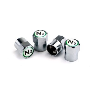 4pcs / Set N2 Metal Tire Valve Caps Automobile Universal Modified Valve Covers, Size: White Background (Silver)