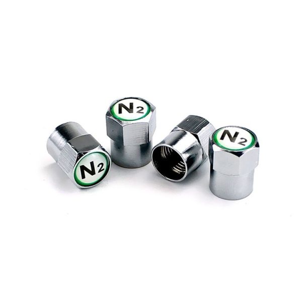 4pcs / Set N2 Metal Tire Valve Caps Automobile Universal Modified Valve Covers, Size: White Background (Silver)