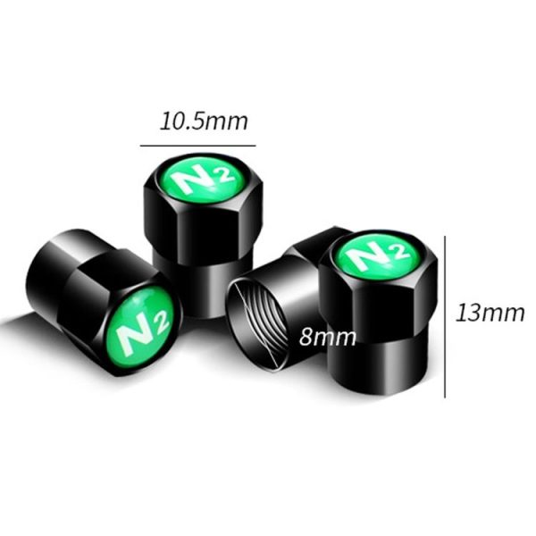4pcs / Set N2 Metal Tire Valve Caps Automobile Universal Modified Valve Covers, Size: White Background (Silver) - Image 3