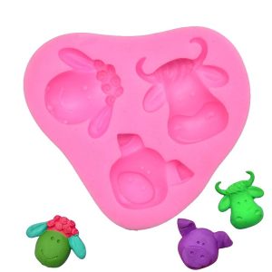 Cartoon Three-dimensional Animals Fondant Silicone Mold Cake Decorating Baking Tools, Specification: 1286