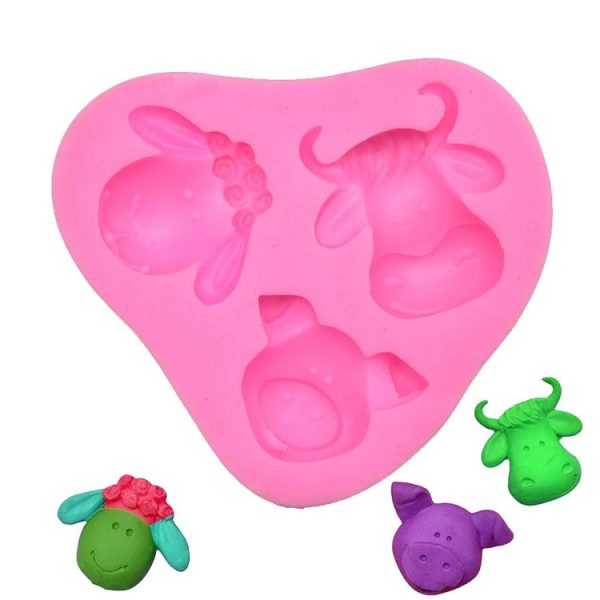 Cartoon Three-dimensional Animals Fondant Silicone Mold Cake Decorating Baking Tools, Specification: 1286