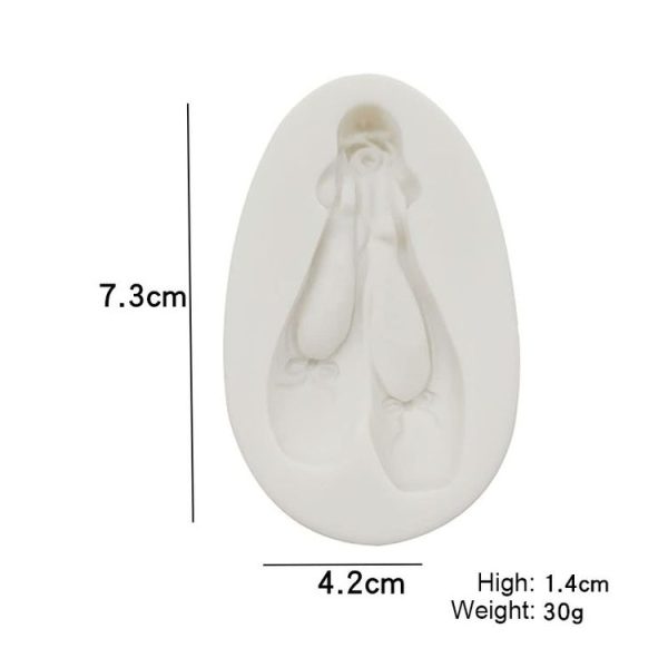 Matte Ballet Shoes Shaping Mold Jewelry Pendant Epoxy Silicone Mold (Pink) - Image 3