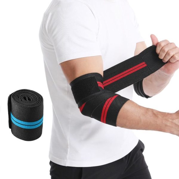 Compression Elbow Bandage Wrap Sports Elbow Protector 120x8cm (Blue)