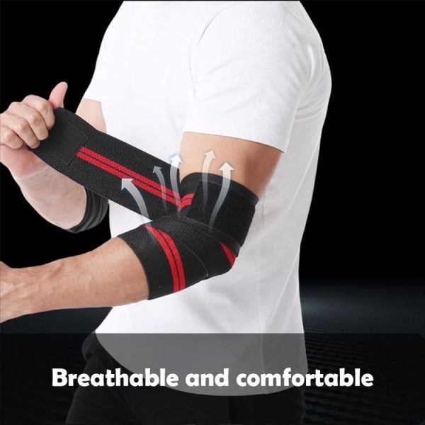 Compression Elbow Bandage Wrap Sports Elbow Protector 120x8cm (Blue) - Image 5