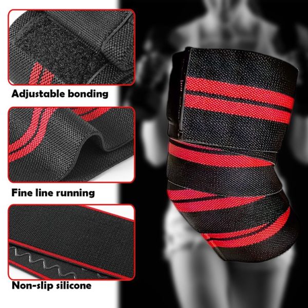 Compression Elbow Bandage Wrap Sports Elbow Protector 120x8cm (Blue) - Image 8