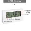 LCD Electronic Desk Clock Digital Display Multifunctional Temperature And Humidity Meter Alarm Clock, Model: 2158L With Light Black - Image 3