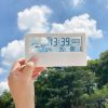 LCD Electronic Desk Clock Digital Display Multifunctional Temperature And Humidity Meter Alarm Clock, Model: 2158L With Light Black - Image 6