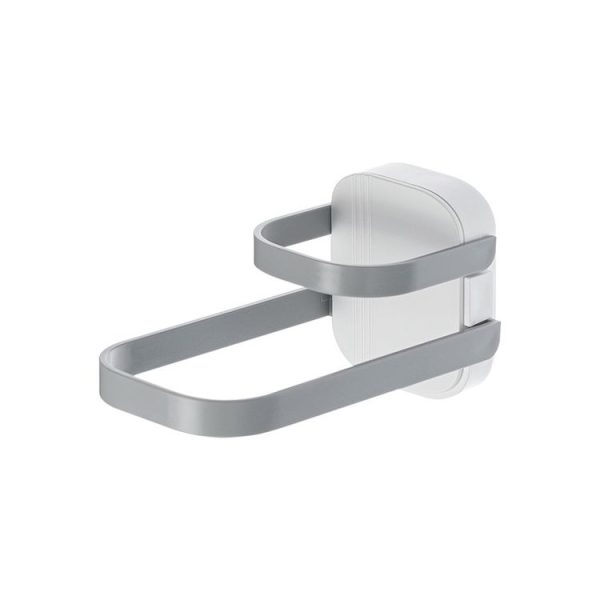 Double Layer Punch Free Wall Clothes Hanger Hooks Storage Organiser Rack (Gray)