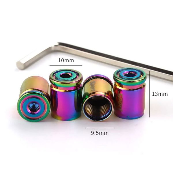 4pcs / Set Sport Anti-Theft Car Tire Valve Caps Universal Valve Cover With Wrench (Gold) - Image 3