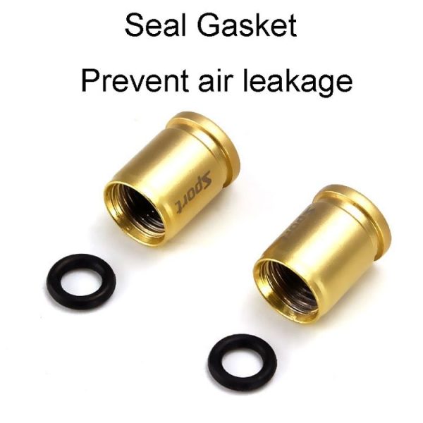 4pcs / Set Sport Anti-Theft Car Tire Valve Caps Universal Valve Cover With Wrench (Gold) - Image 5