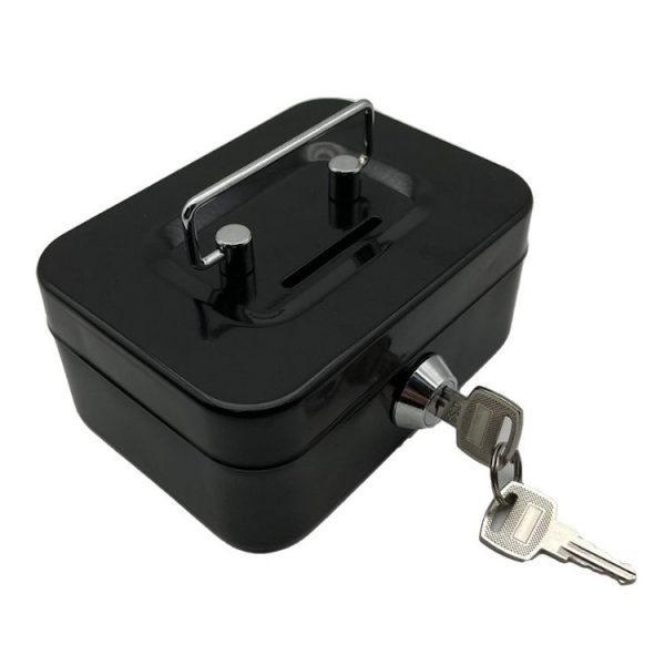 Portable Metal Safe Cash Box Piggy Bank Money Organizer with Key (Small Green) - Image 4