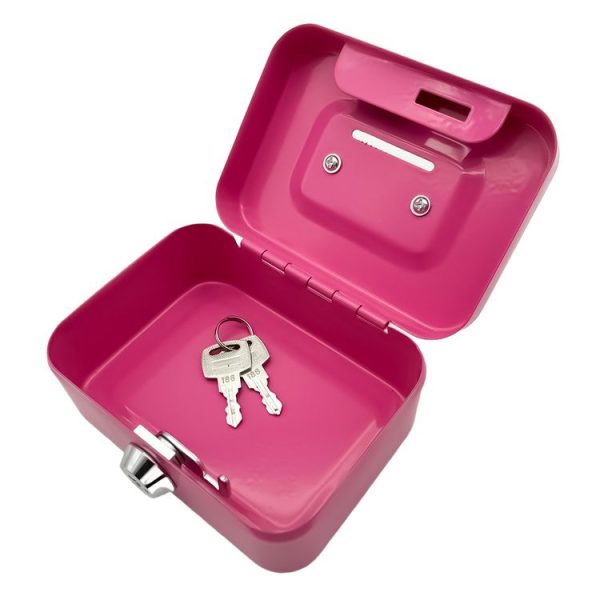 Portable Metal Safe Cash Box Piggy Bank Money Organizer with Key (Small Green) - Image 5