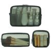 Travel Waterproof Toiletry Bag Portable Transparent Handheld Cosmetic Bag, Style: Olive Green Set - Image 2