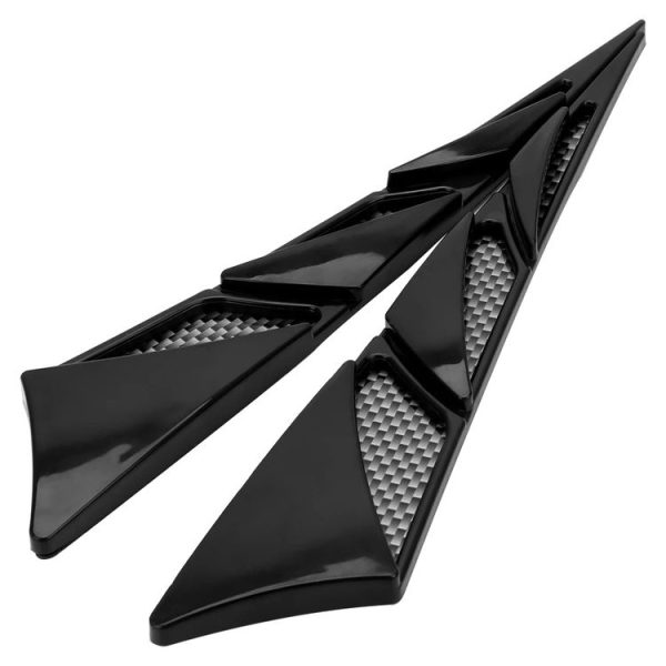 1pair Car Modified Side Air Vent Shark Gill Spoiler Fender (Black) - Image 2