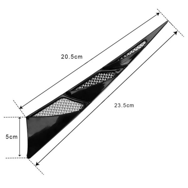 1pair Car Modified Side Air Vent Shark Gill Spoiler Fender (Black) - Image 3