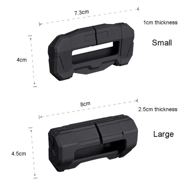 Large Car Seatbelt Buckle Protective Cover Anti Scratch Silicone Protector For Safety Belt Plugs (Black) - Image 2
