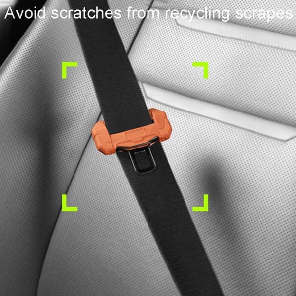 Large Car Seatbelt Buckle Protective Cover Anti Scratch Silicone Protector For Safety Belt Plugs (Black) - Image 4