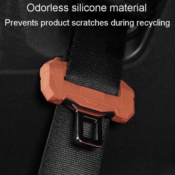 Large Car Seatbelt Buckle Protective Cover Anti Scratch Silicone Protector For Safety Belt Plugs (Black) - Image 5