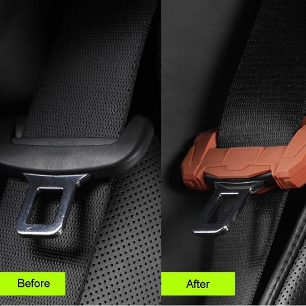 Large Car Seatbelt Buckle Protective Cover Anti Scratch Silicone Protector For Safety Belt Plugs (Black) - Image 7