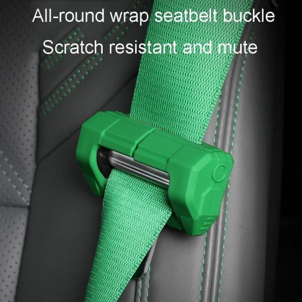 Large Car Seatbelt Buckle Protective Cover Anti Scratch Silicone Protector For Safety Belt Plugs (Black) - Image 8