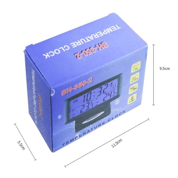 LCD Night Light Car Clock Automotive Electronics Inside And Outside Dual Thermometer - Image 10