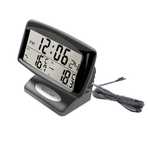 LCD Night Light Car Clock Automotive Electronics Inside And Outside Dual Thermometer - Image 3