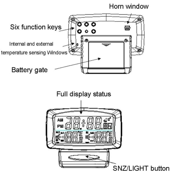 LCD Night Light Car Clock Automotive Electronics Inside And Outside Dual Thermometer - Image 5