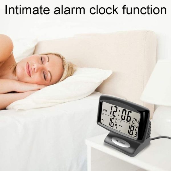 LCD Night Light Car Clock Automotive Electronics Inside And Outside Dual Thermometer - Image 6