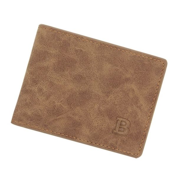 MenBense Men Short Wallet Retro Frosted Multi Card Wallet (Brown)