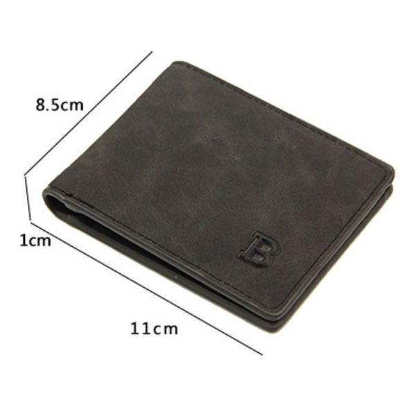 MenBense Men Short Wallet Retro Frosted Multi Card Wallet (Brown) - Image 3