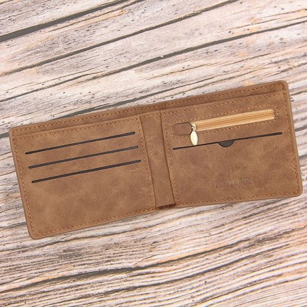 MenBense Men Short Wallet Retro Frosted Multi Card Wallet (Brown) - Image 6