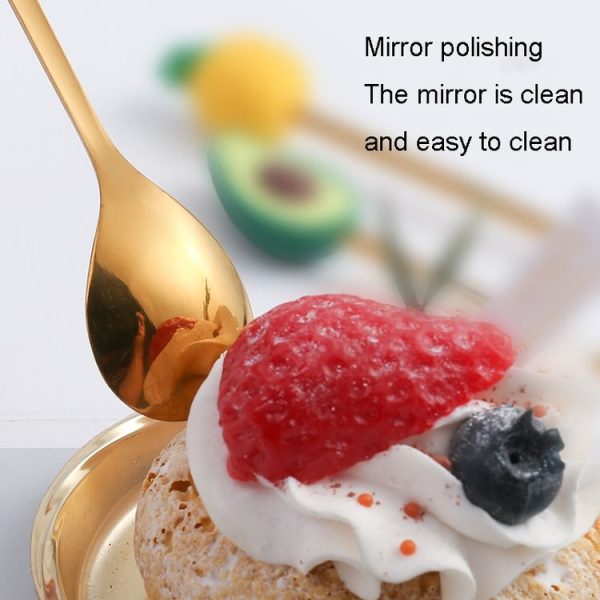 Stainless Steel Coffee Spoon Cartoon Fruit Fork Cute Kids Tableware, Style: Red Strawberry Fork - Image 5