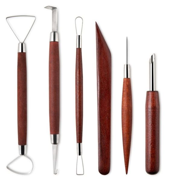 8-in-1 Wooden Handle Pottery Clay Tool set Ceramic Trimming Carving Knife (SF008) - Image 3