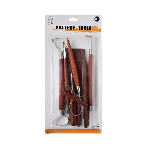 8-in-1 Wooden Handle Pottery Clay Tool set Ceramic Trimming Carving Knife (SF008) - Image 6