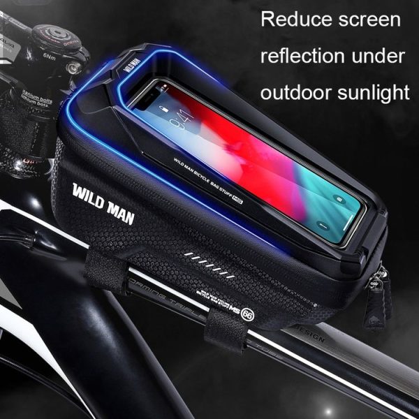 WILD MAN MS66 1.2L EVA Hard Shell Bicycle Front Beam Bag Cycling Touch Screen Phone Bag (Black) - Image 10