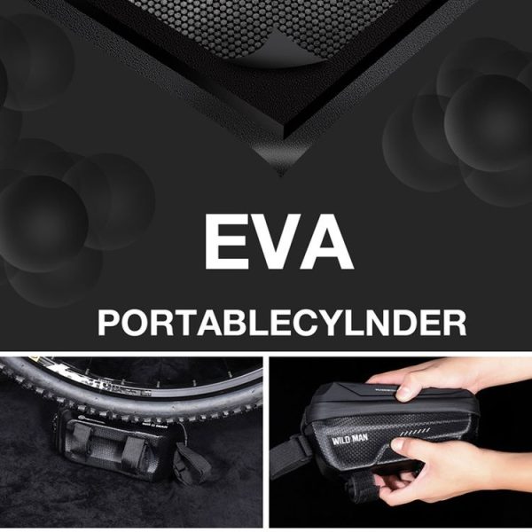 WILD MAN MS66 1.2L EVA Hard Shell Bicycle Front Beam Bag Cycling Touch Screen Phone Bag (Black) - Image 11