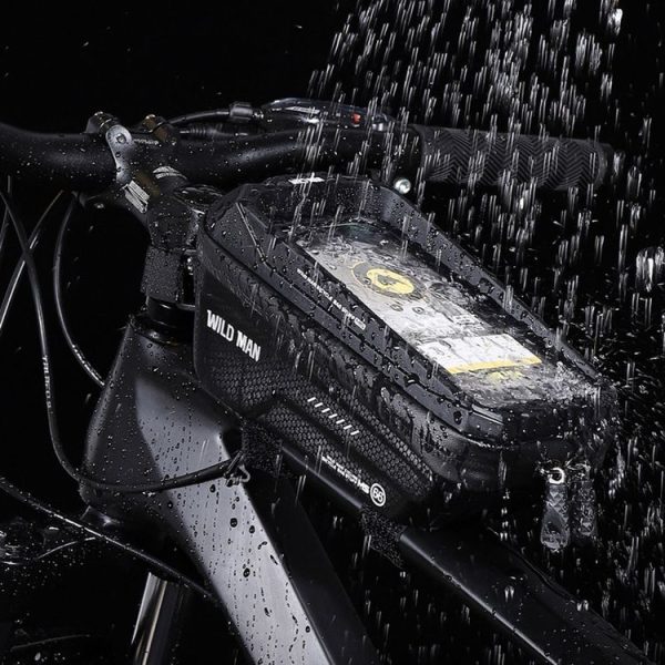 WILD MAN MS66 1.2L EVA Hard Shell Bicycle Front Beam Bag Cycling Touch Screen Phone Bag (Black) - Image 12