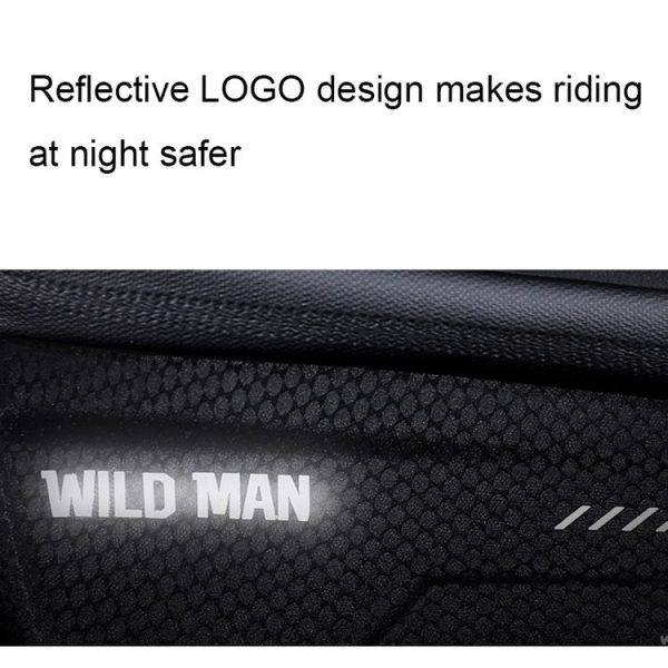 WILD MAN MS66 1.2L EVA Hard Shell Bicycle Front Beam Bag Cycling Touch Screen Phone Bag (Black) - Image 8