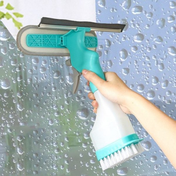 4 In 1 Double-sided Glass Wiper Window Squeegee Portable Spray Mirror Car Glass Cleaner YJ520 - Image 2